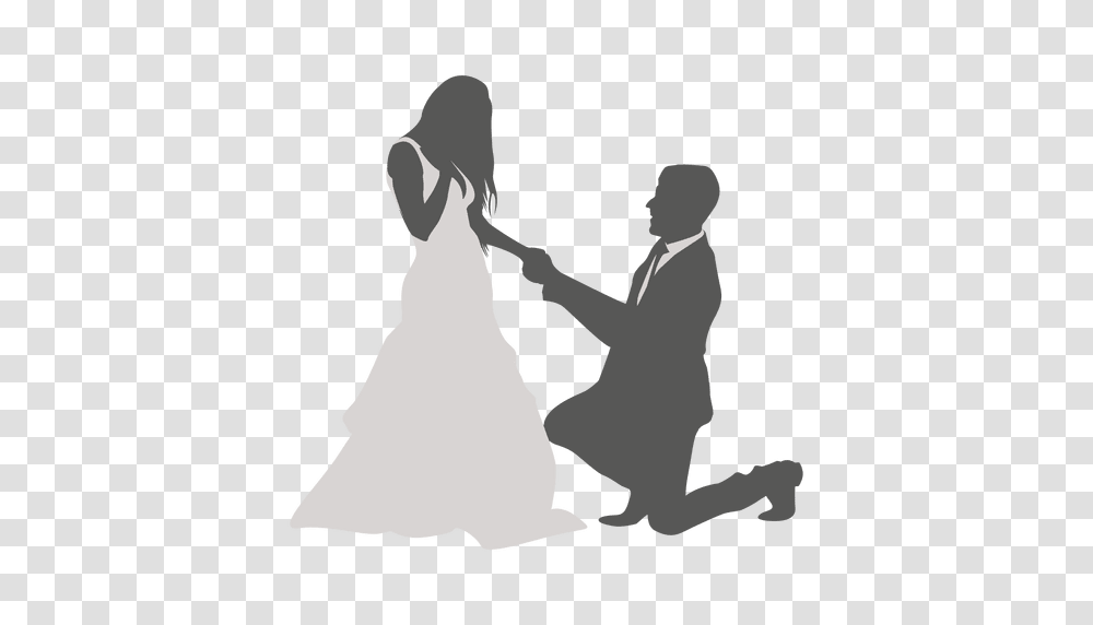 Groom Kneeling To Bride, Person, Robe, Fashion Transparent Png