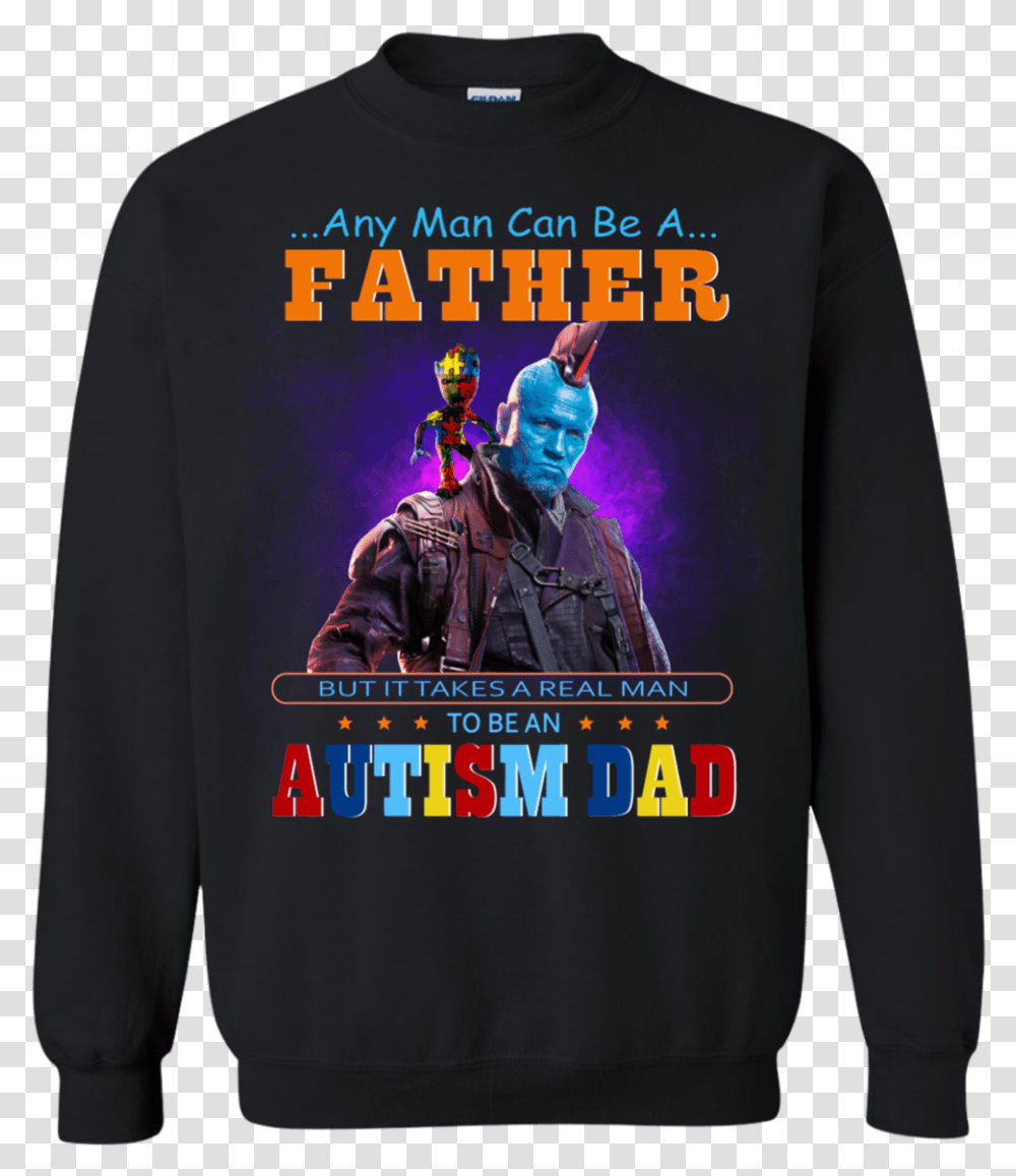 Groot And Yondu Autism Dad Any Man Can Be A Father One Piece Ugly Christmas Sweater, Sleeve, Apparel, Long Sleeve Transparent Png