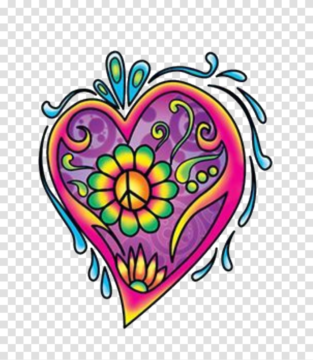 Groovy Heart Hearts Peacesign, Stained Glass, Locket, Pendant, Jewelry Transparent Png