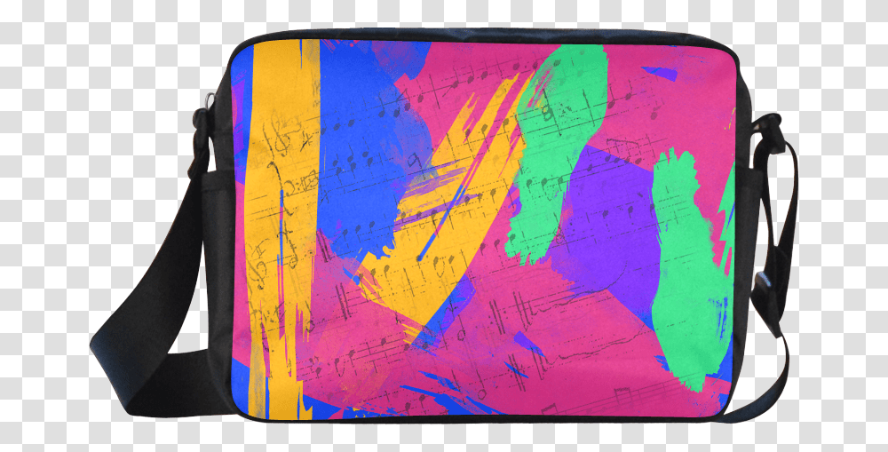 Groovy Paint Brush Strokes With Music Notes Classic Bag, Monitor, Screen, Electronics, Display Transparent Png