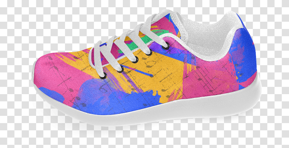 Groovy Paint Brush Strokes With Music Notes Womens Walking Shoe, Footwear, Apparel, Sneaker Transparent Png