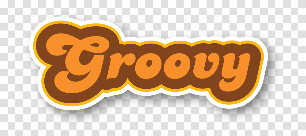 Groovy Retro Quote Vinyl Sticker Funny Laptop Stickers Groovy Sticker, Food, Dessert, Bakery Transparent Png