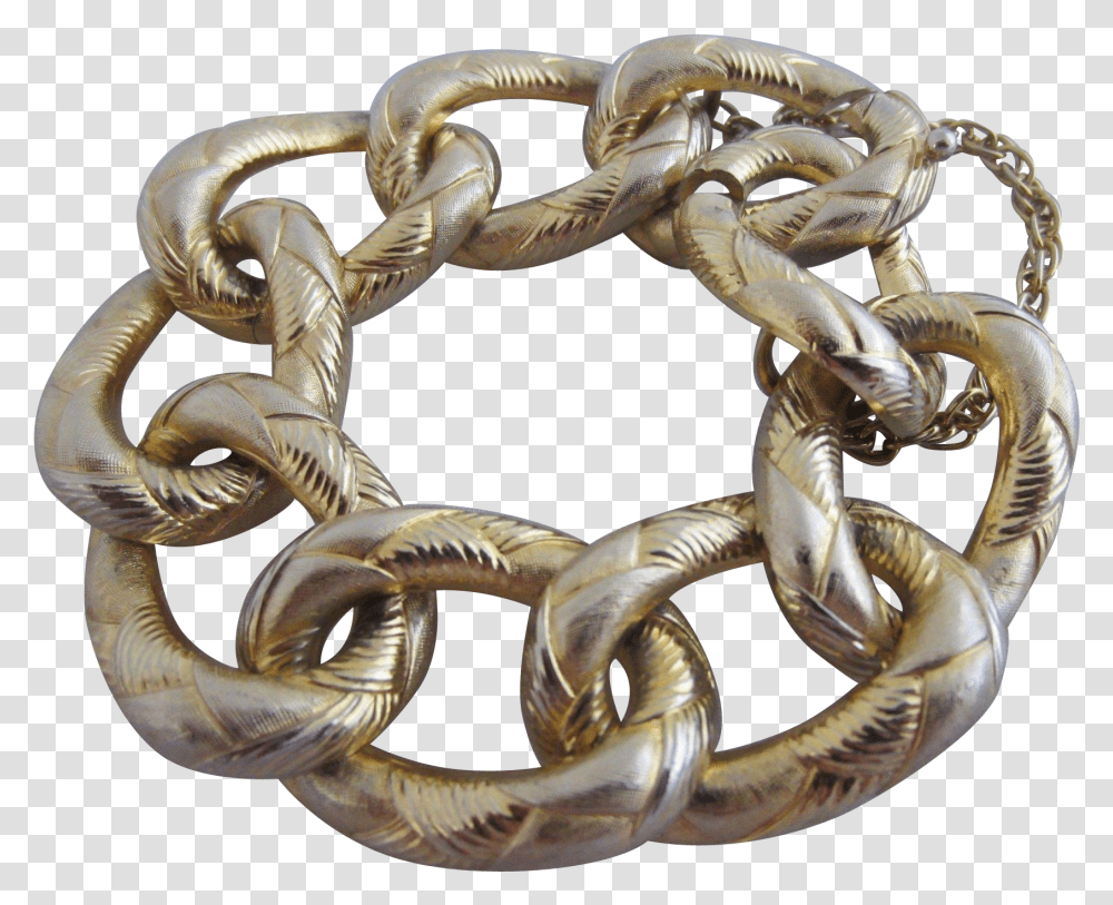Grosse Germany 1961 Chunky Link Gold Plated Bracelet Chain, Snake, Reptile, Animal, Knot Transparent Png