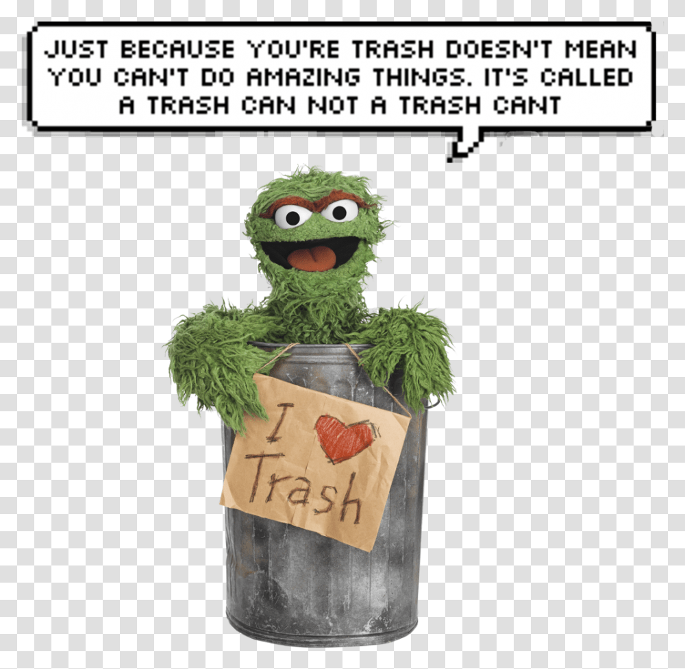 Grouch I Love Image Trash Can From Sesame Street, Toy, Animal, Text, Reptile Transparent Png
