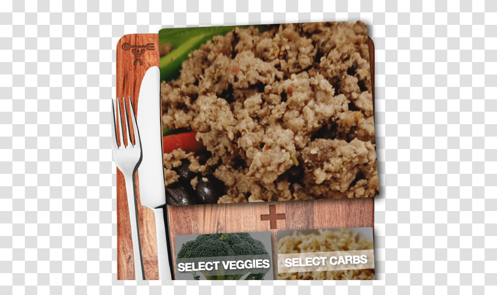Ground Beef Build Yourown Music City Fit Meals Crumble, Fork, Cutlery, Food, Plant Transparent Png