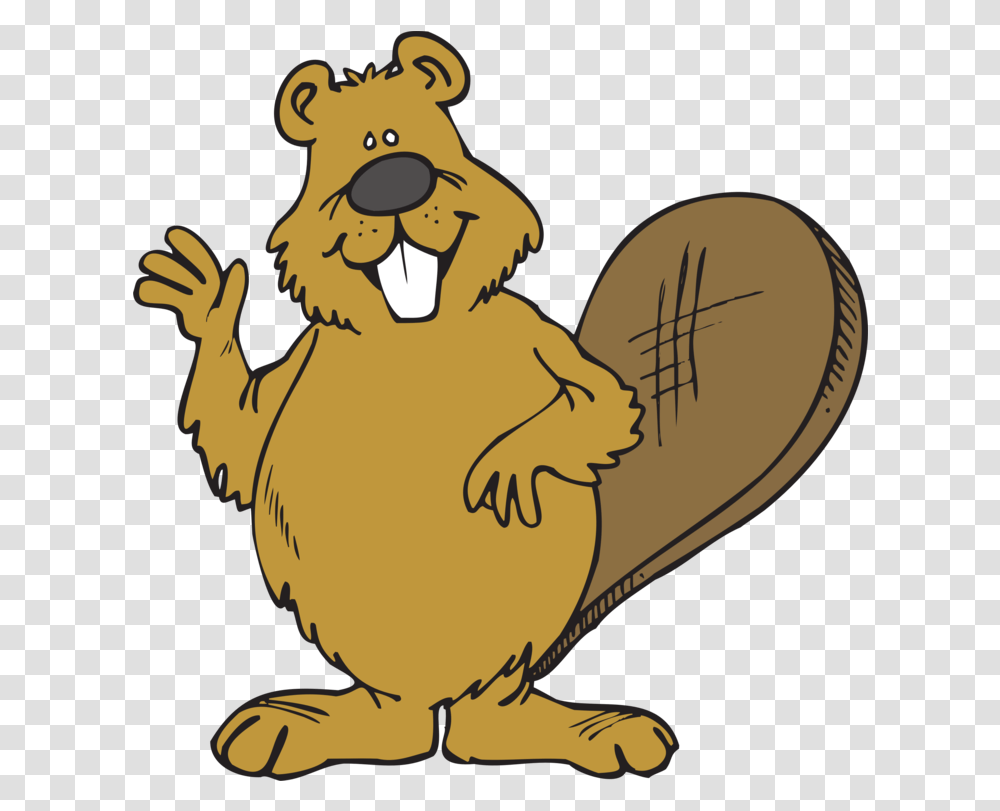 Groundhog Day Cartoon Rodent Beaver Waving, Animal, Wildlife, Mammal, Bird Transparent Png