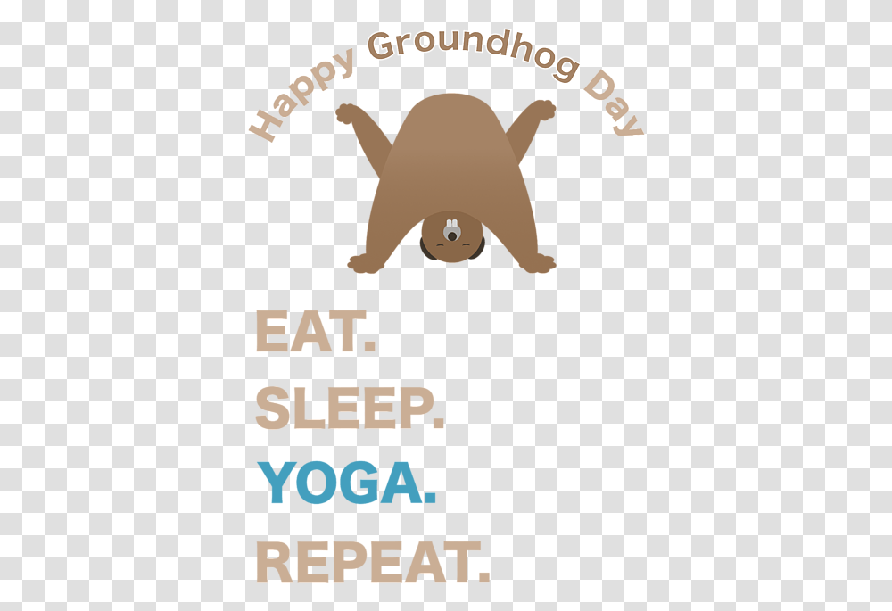 Groundhog Day Eat Sleep Yoga Repeat Tote Bag Cartoon, Poster, Advertisement, Wildlife, Animal Transparent Png