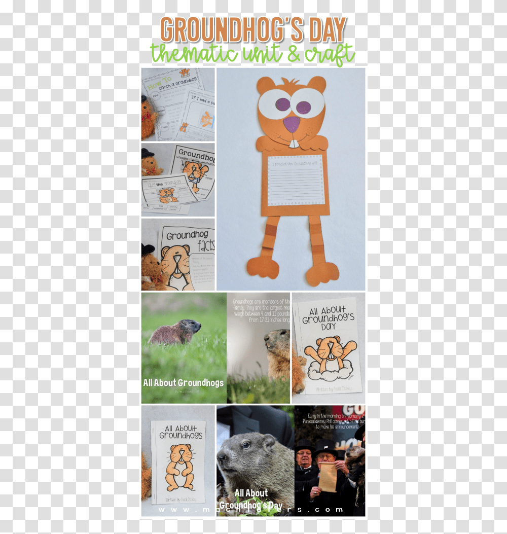 Groundhog S Day Unit And Craft Activities Pack With Cartoon, Person, Bird, Animal, Label Transparent Png