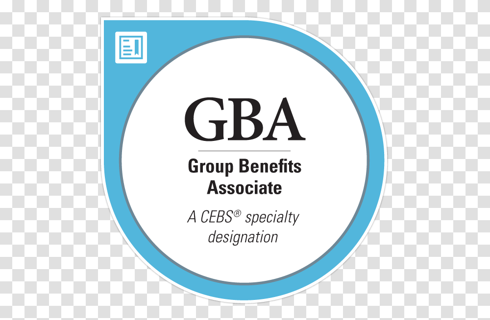 Group Benefits Associate U Group Benefits Associate Gba, Label, Sticker, Word Transparent Png