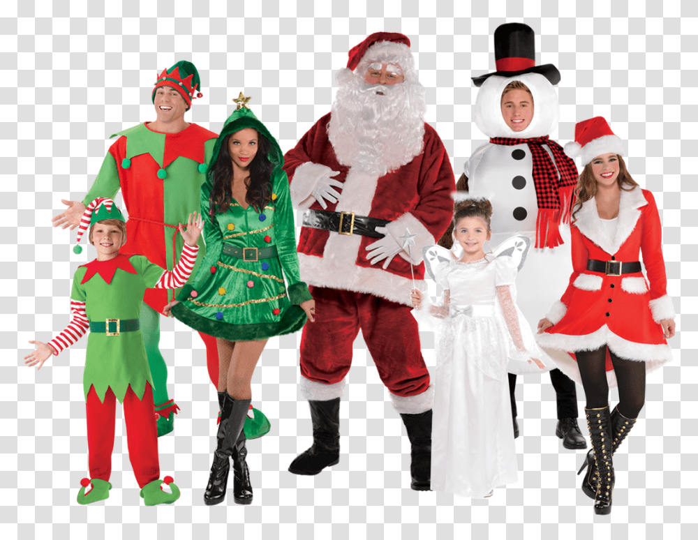 Group Of Group Of People In Assorted Christmas Costumes Christmas People, Person, Outdoors, Nature Transparent Png