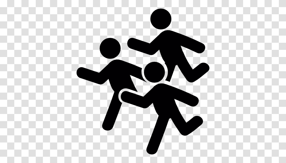 Group Of Men Running, Person, Silhouette, Sport Transparent Png