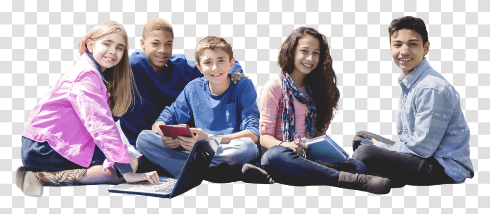 Group Of Middle School Kids With Books Middle School Kids Transparent Png