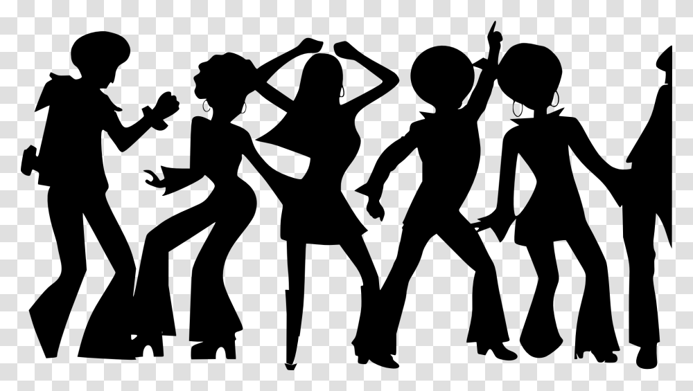 Group Of People Clipart Retro Dance Silhouette, Person, Human, Stencil, Dance Pose Transparent Png