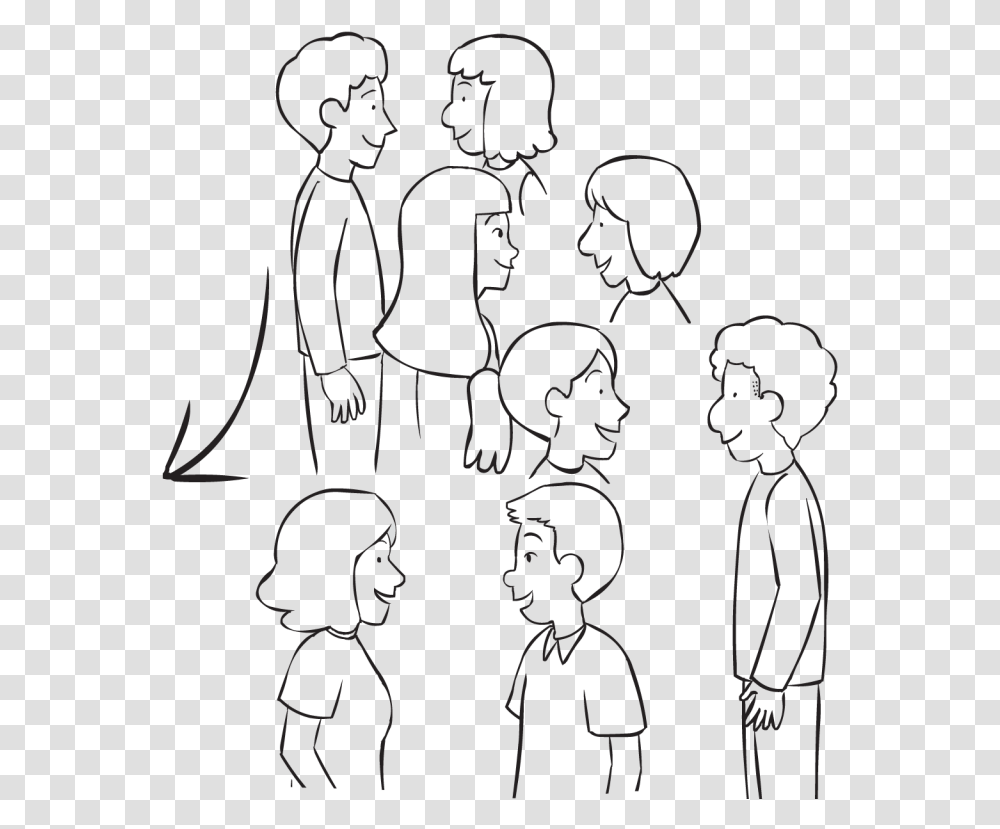 Group Of People Talking In Pairs As Part Of Active, Silhouette, Crowd, Stencil Transparent Png