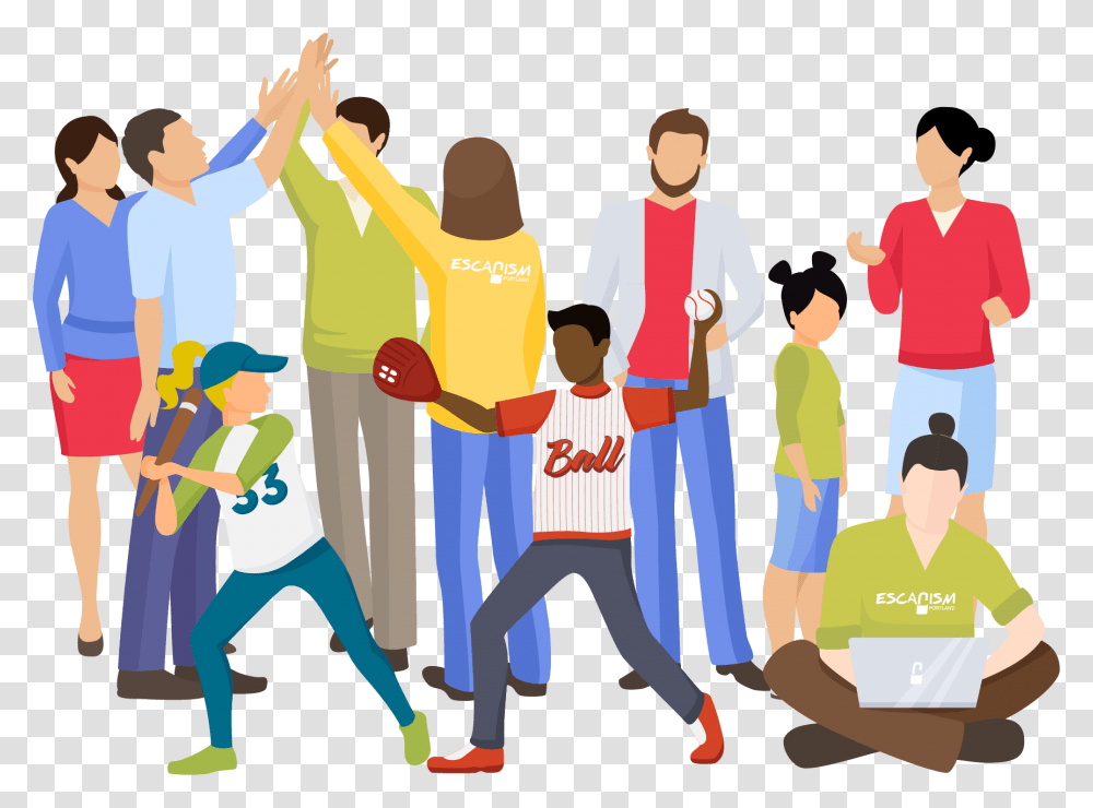 Group Of People Walking Toss A Bocce Ball, Person, Human, Crowd, Family Transparent Png