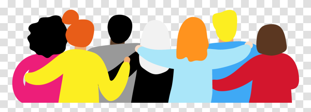 Group Of People With Arms Around Converted, Person, Food, Peel Transparent Png