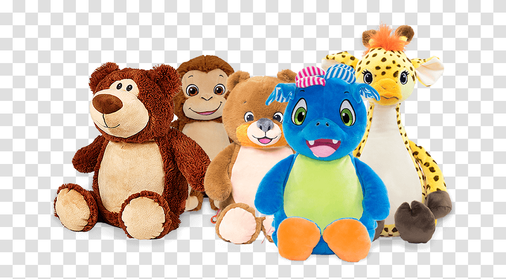 Group Of Personalised Teddies And Soft Toys Stuffed Toy, Teddy Bear, Plush, Pillow, Cushion Transparent Png