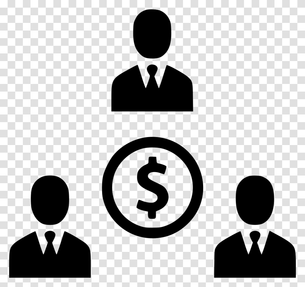 Group People Business Dollar Profit People Connection Icon, Number, Silhouette Transparent Png
