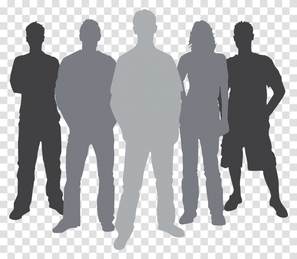 Group People Silhouette Clipart Group Of 5 Silhouette, Person, Chess, Duel, Hand Transparent Png