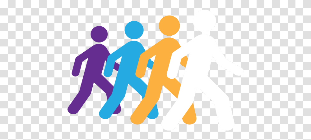 Group People Walking The Walking People Team, Person, Crowd, Hand, Network Transparent Png