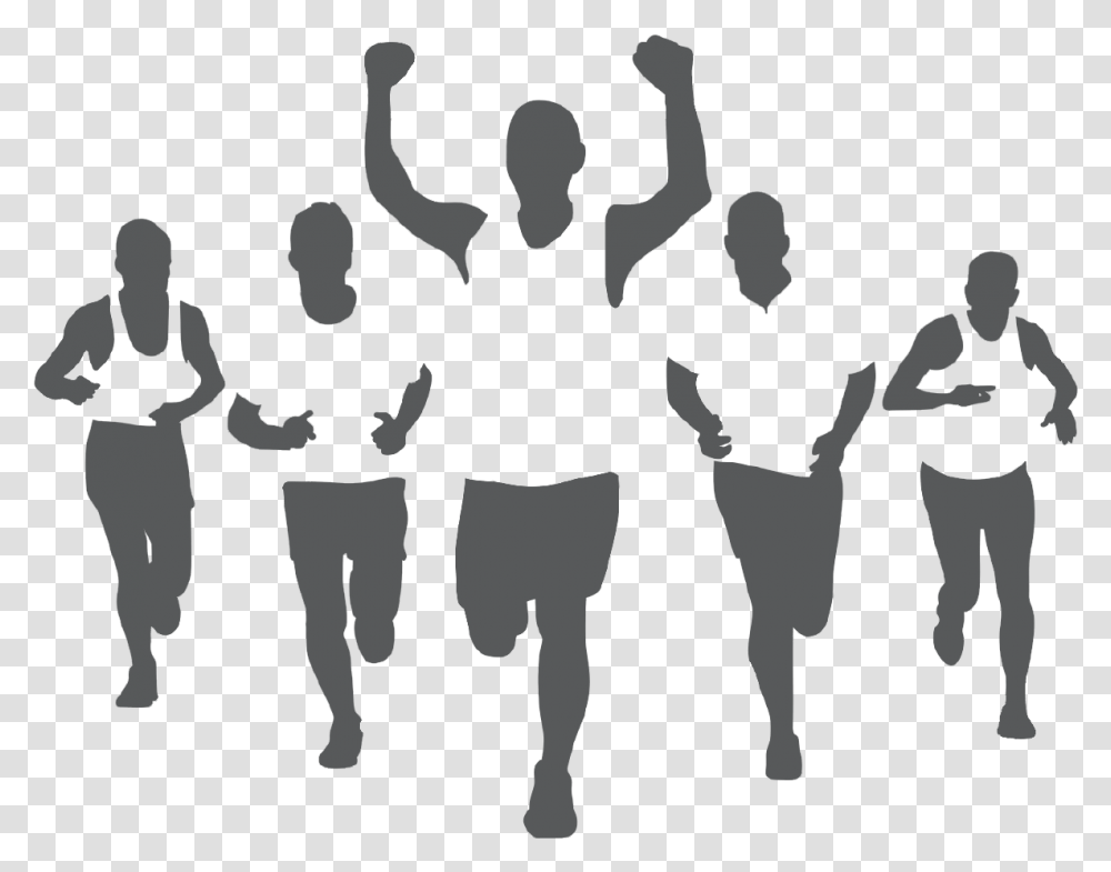 Group Runner Silhouette, Person, Shorts, Crowd Transparent Png
