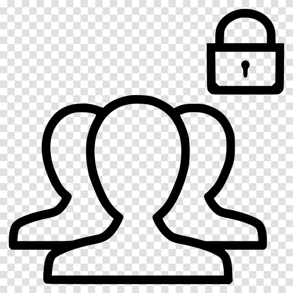 Group S Contacts People Lock Secure Security Password People Heart Icon, Silhouette, Stencil Transparent Png