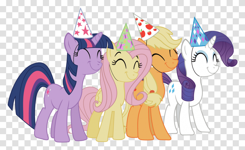 Group Vector Party My Little Pony Birthday Clip Art, Apparel, Party Hat Transparent Png