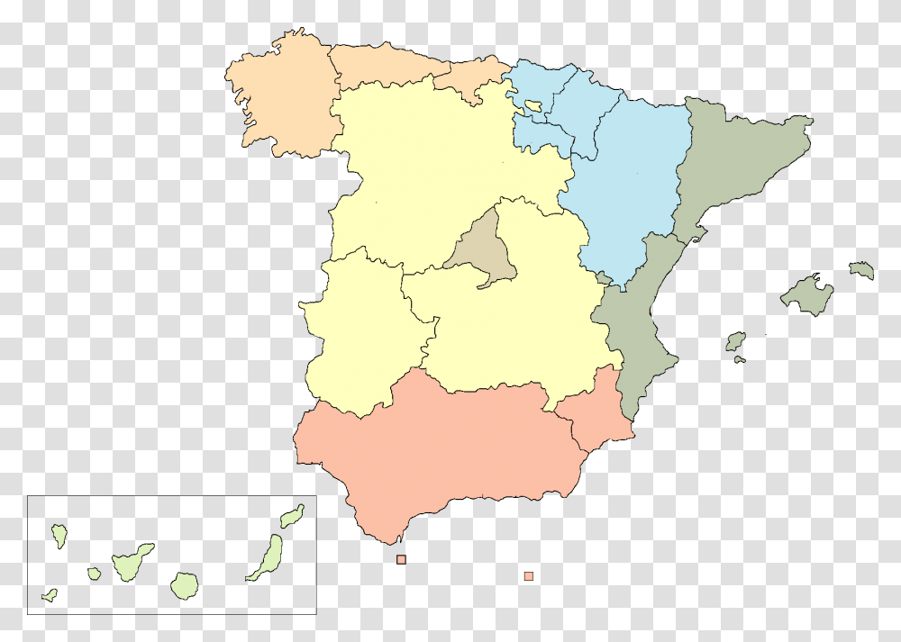 Groups Of Spanish Autonomous Communities Spain Communities, Map, Diagram, Atlas, Plot Transparent Png