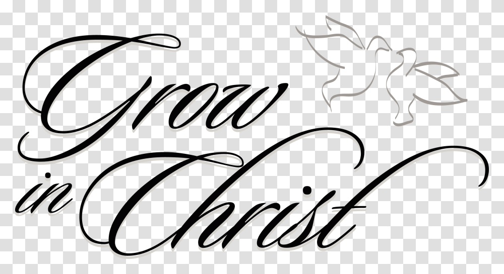 Grow In Faith Clipart, Calligraphy, Handwriting Transparent Png