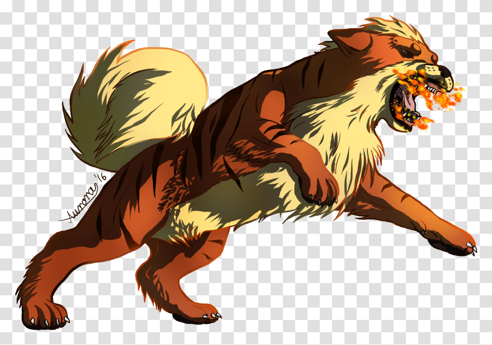 Growlithe Used Fire Fang By Dragonchildx Illustration, Animal, Wildlife, Mammal, Dinosaur Transparent Png