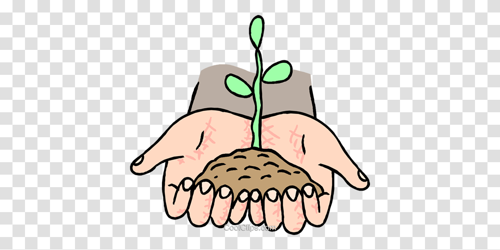 Growth Seedling Germinating From Soil Royalty Free Vector Clip, Hand, Massage Transparent Png