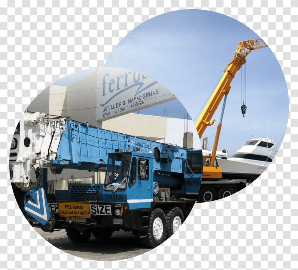 Gruas Porto Crane Hire, Truck, Vehicle, Transportation, Construction Crane Transparent Png