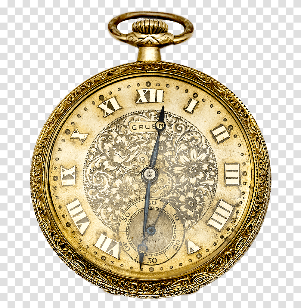 Gruen Gold Filled Fancy Face Pocket Watch Fancy Pocket Watch, Wristwatch, Clock Tower, Architecture, Building Transparent Png