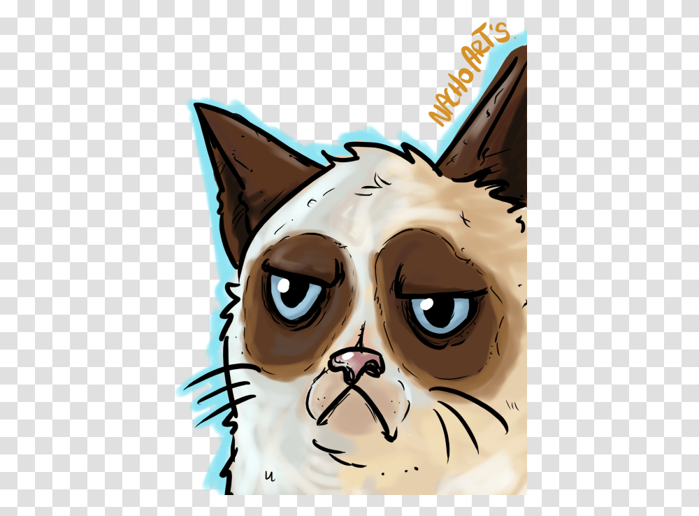Grumpy Cat By Artedenacho Cartoon, Snout, Mammal, Animal, Head Transparent Png