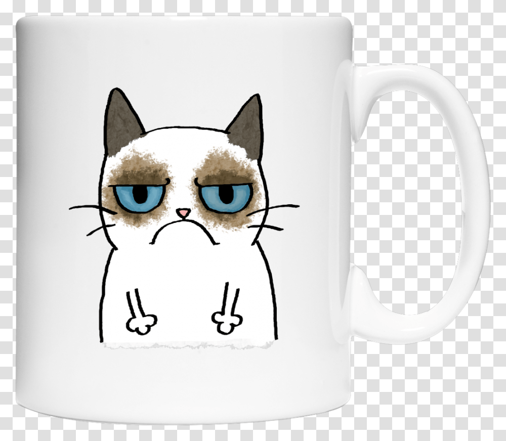 Grumpy Cat Mug Download Grumpy Cat, Coffee Cup, Pet, Mammal, Animal Transparent Png