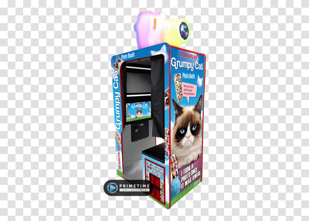 Grumpy Cat Photo Booth By Teamplay Inc Grumpy Cat Photo Booth, Pet, Mammal, Animal, Monitor Transparent Png