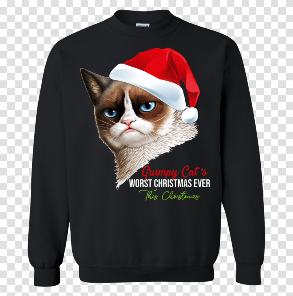 Grumpy Cat's Worst Christmas Ever This Christmas Sweatshirt Scrub Tech T Shirt, Sleeve, Long Sleeve, Sweater Transparent Png