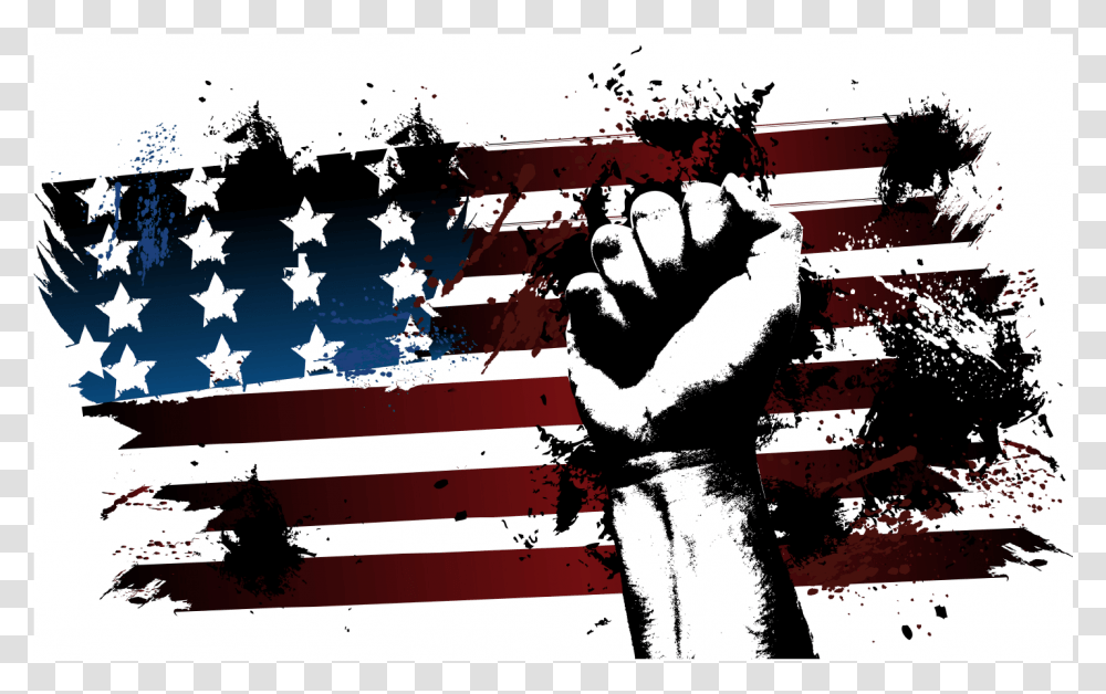 Grunge American Flag, Hand, Person, Human Transparent Png