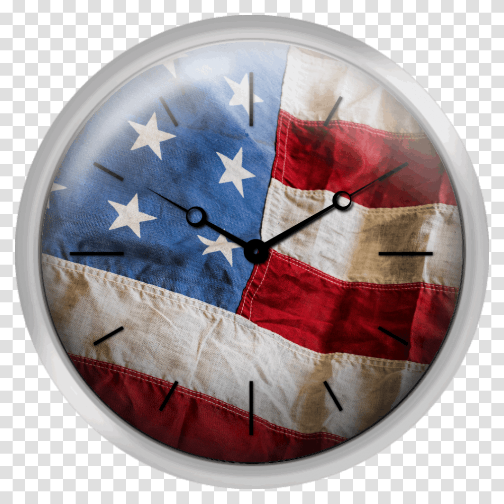 Grunge American Flag, Wall Clock, Helmet, Apparel Transparent Png
