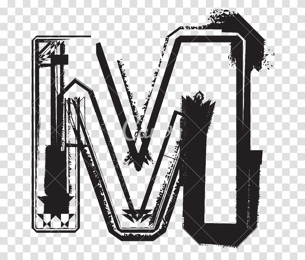 Grunge Font Letter M, Alphabet, Silhouette, Label Transparent Png