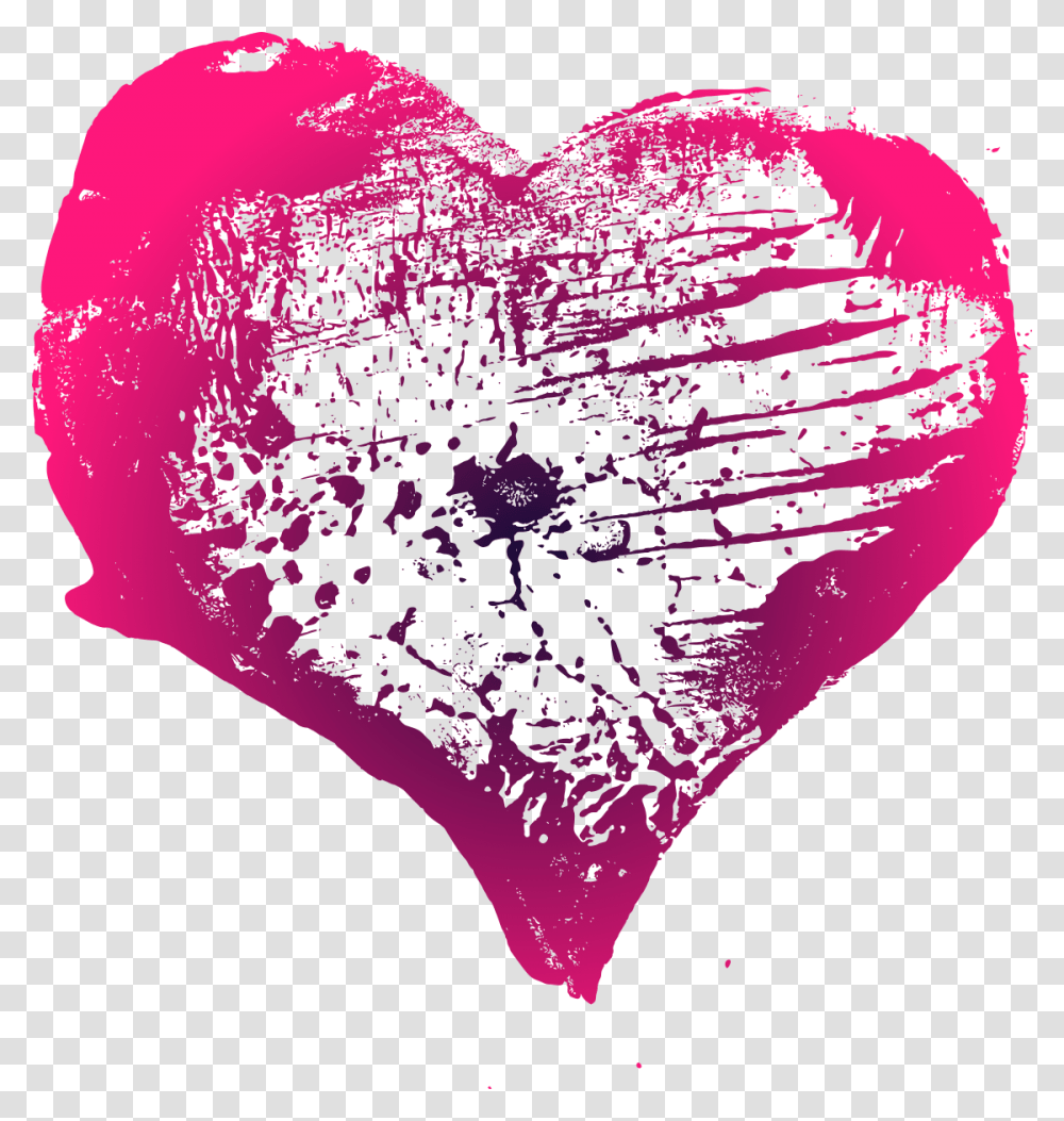 Grunge Heart 1 Heart, Petal, Flower, Plant, Blossom Transparent Png