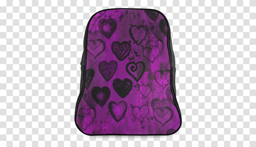 Grunge Purple Hearts School Backpacklarge Skull, Apparel, Rug, Pattern Transparent Png