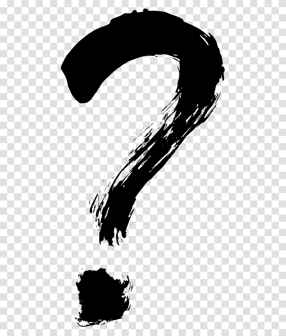 Grunge Question Question Mark Brush Stroke, Footprint, Stencil, Silhouette, Hand Transparent Png