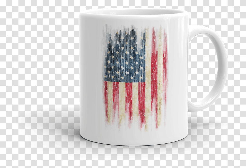 Grunge Rough Vintage Print Of Us Flag On White Coffee, Coffee Cup, Brush, Tool, Soil Transparent Png