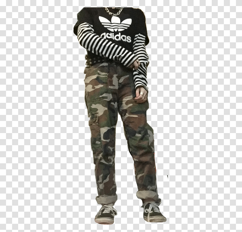 Grunge Skater Pants Outfit Shirt Gothic Outfit Skater, Military Uniform, Camouflage Transparent Png