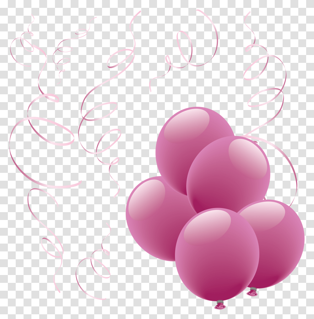 Grupo De Globos Morados Birthday Pink Balloon, Grapes, Fruit, Plant, Food Transparent Png