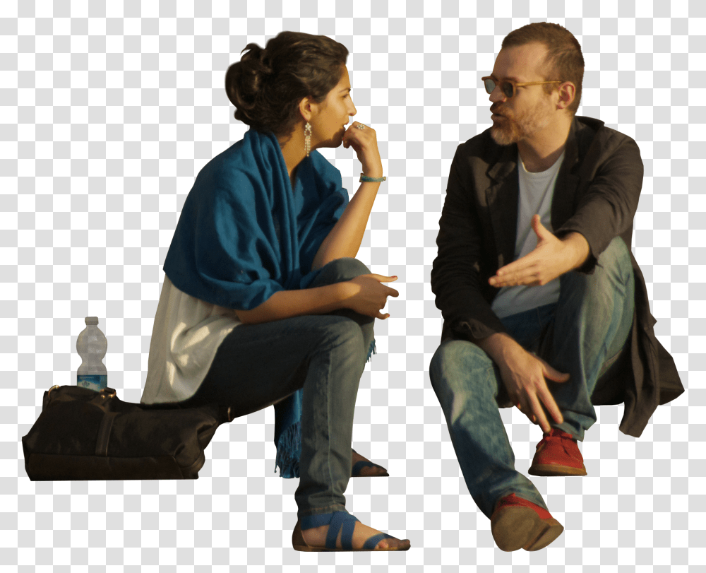 Grupo De Personas Sentadas People Sitting Talking, Clothing, Shoe, Footwear, Pants Transparent Png