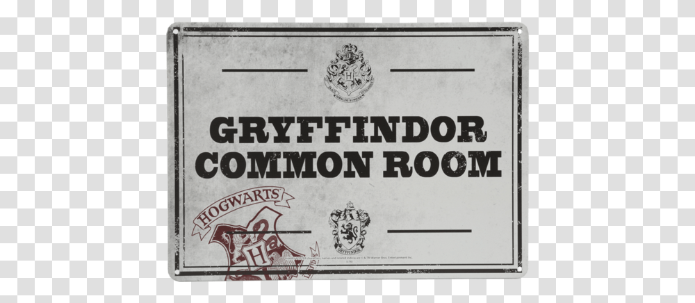 Gryffindor Common Room Sign, Label, Driving License, Document Transparent Png