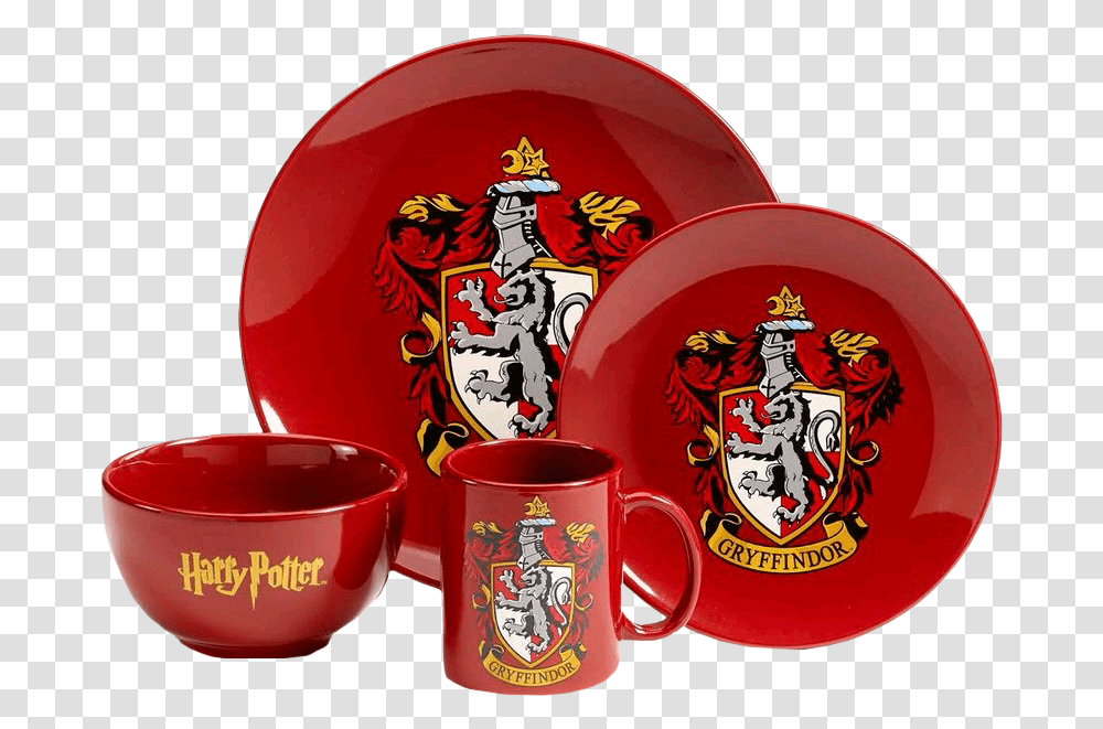 Gryffindor Piece Dinner Set Harry Potter Half Moon Bay, Bowl, Pottery, Coffee Cup, Saucer Transparent Png