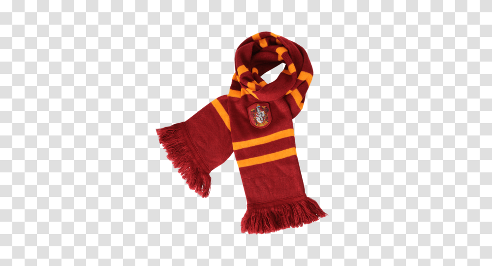 Gryffindor Scarf With Crest Harry Potter Shop, Apparel, Stole, Person Transparent Png